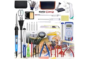 vadmepiop Stained Glass Kit for Adults Beginners, 30 PCS Tool Set with Glass Cutter, 80W Soldering Iron, Solder Wire, Cut Resistant Gloves Complete Stained Glass Supplies