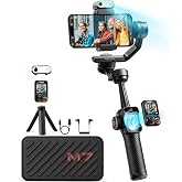 hohem iSteady M7 Gimbal Stabilizer for iPhone &amp; Android, 3-Axis Gimbal | Magnetic AI Tracker, iSteady 9.0, 7.6" Rod, RGB Fill Light, 12H Battery, AI Live Feed Monitoring, Touchscreen Remote