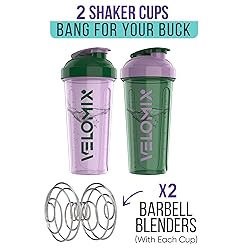 VELOMIX -2 Pack- 28 oz Protein Shaker Bottles for