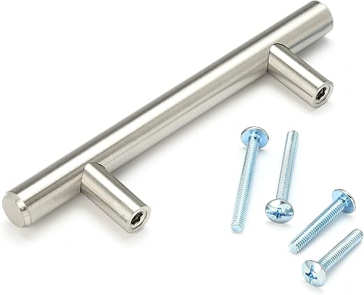 Brahmco 320 6 5 Pack Of 6 Solid Brushed Nickel T Bar Cabinet