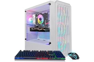 STGAubron Gaming PC Computer Desktop, AMD Ryzen 5 2600 up to 3.9G, GeForce RTX 3050 6G, 16GB DDR4, 1TB SSD, WiFi 6, BT 5.2, RGB Fan x4, Windows 11 Home
