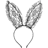 Doneace Bunny Ears Headband Black Sexy Bunny Ears HairBand Rabbit Ears Headband Bunny Costume Halloween Hair Accessory for Women Party Cosplay Masquerade