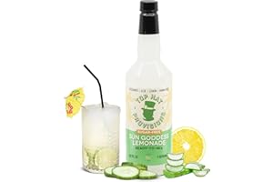 TOP HAT PROVISIONS Top Hat Keto Sugar Free Cucumber Lemonade Mix - Naturally Sweetened with Monk Fruit - Craft Mixer for Skinny Margarita Cocktail Drinks - 32oz Bottle