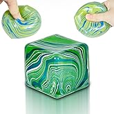 Puffwize Ice Cube Squishy Veined Ice Cube Fidget Toy Purple Stress Ball Squeeze Toys Stress 5cm(1.97") Veined Ice Cube Squishy Fidget Sensory Toys Kids Youth Adult Puffwize (Green)