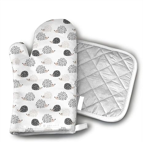 Amazon Sweet Hedgehog シリコンオーブンミトンと鍋つかみ キッチンセット ノンスリップグリップ 耐熱 オーブン用手袋 鍋つかみ 2個セット qクッキングベーキング グリル用 洗濯機で洗えます 鍋つかみ ミトン オンライン通販