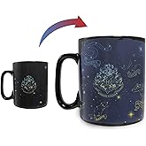 Harry Potter - Constellations - Hogwarts Houses - Padfoot - Prongs - 16 ounce Large Ceramic Morphing Mugs Heat Sensitive Clue Mug - Full image revealed when HOT liquid is added