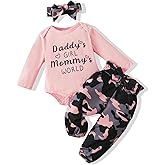 Renotemy Newborn Baby Girl Clothes Outfits Infant Romper Ruffle Floral Pants Cute Toddler Baby Girl Clothes Set