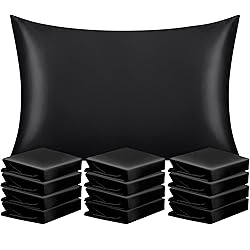 NTBAY 12 Pack Satin Standard Pillowcases for Hair