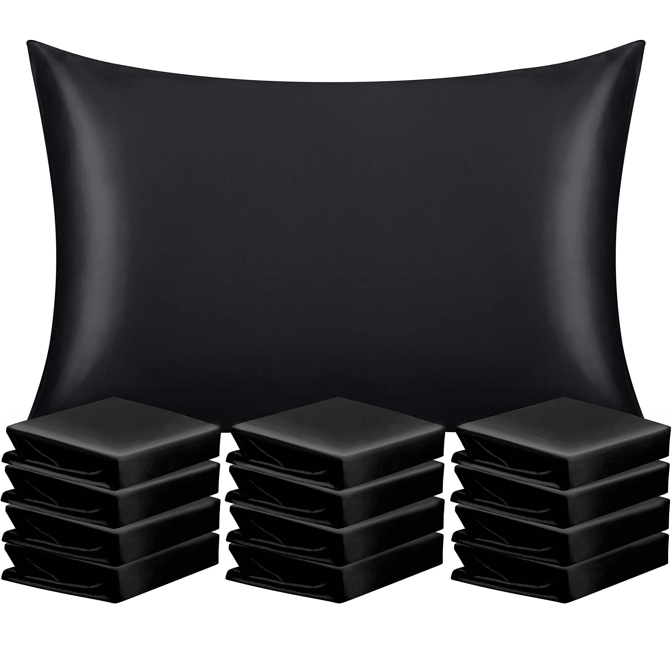 NTBAY 12 Pack Satin Standard Pillowcases for Hair