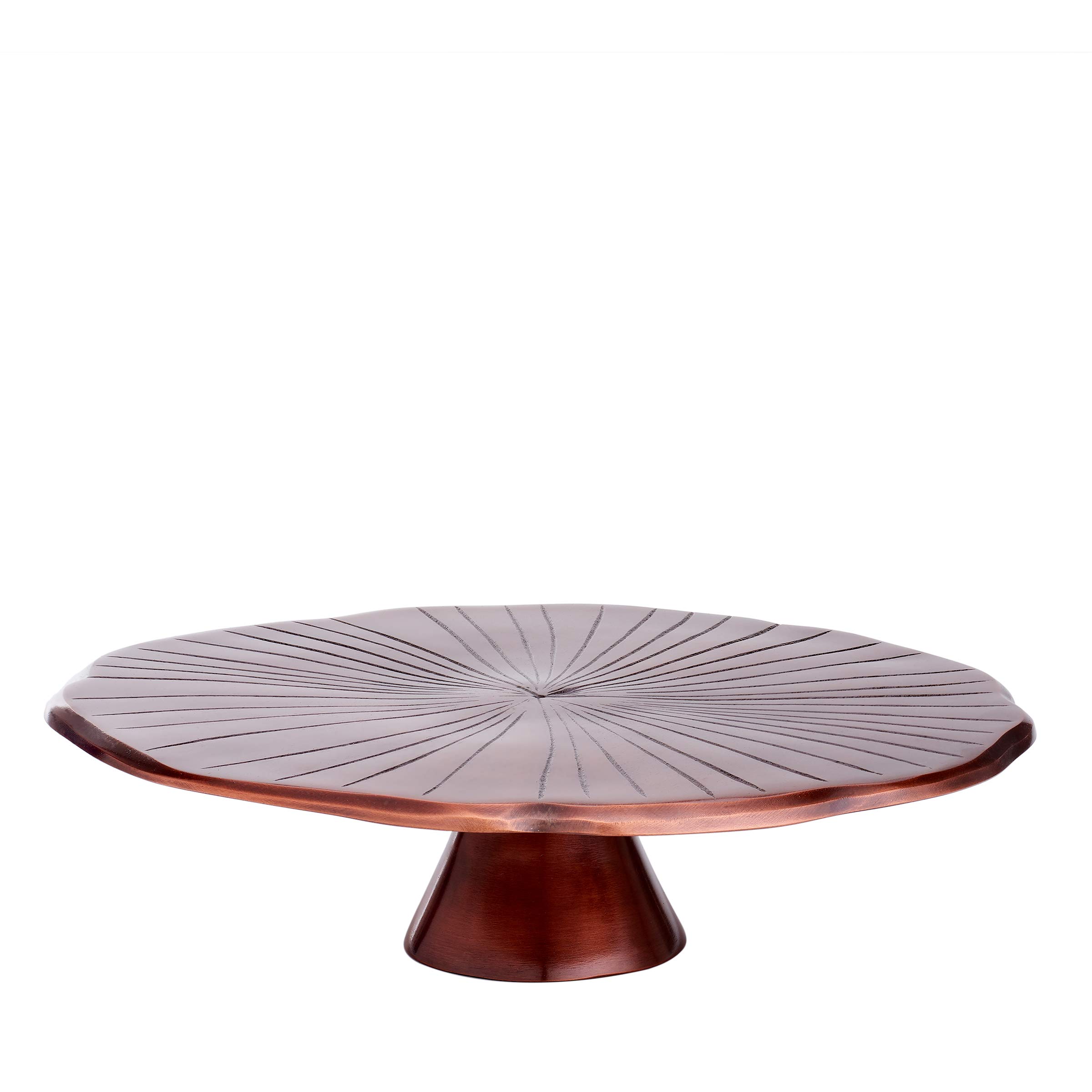Old Dutch 3442AC Antique Copper Lily Pad, 12½” D. Cake Stand Serving,