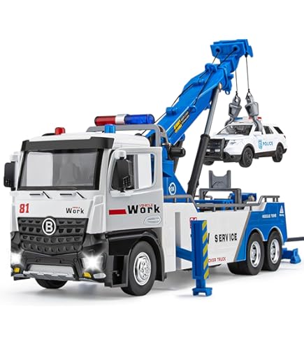 Amazon.com: HAPYAD Tow Truck Toy for Boys, Metal Tow Truck with