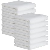CARTMAN 16x24 Inch 12 Pack 350GSM Microfiber Cleaning Cloths, White | Soft non-scratch material, washable &amp; reusable, suitable for indoor housework, vehicle washing and automotive detailing jobs