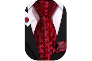 Barry.Wang Classic Mens Ties Silk Necktie Pocket Square Cufflinks Set Woven Designer Wedding Business