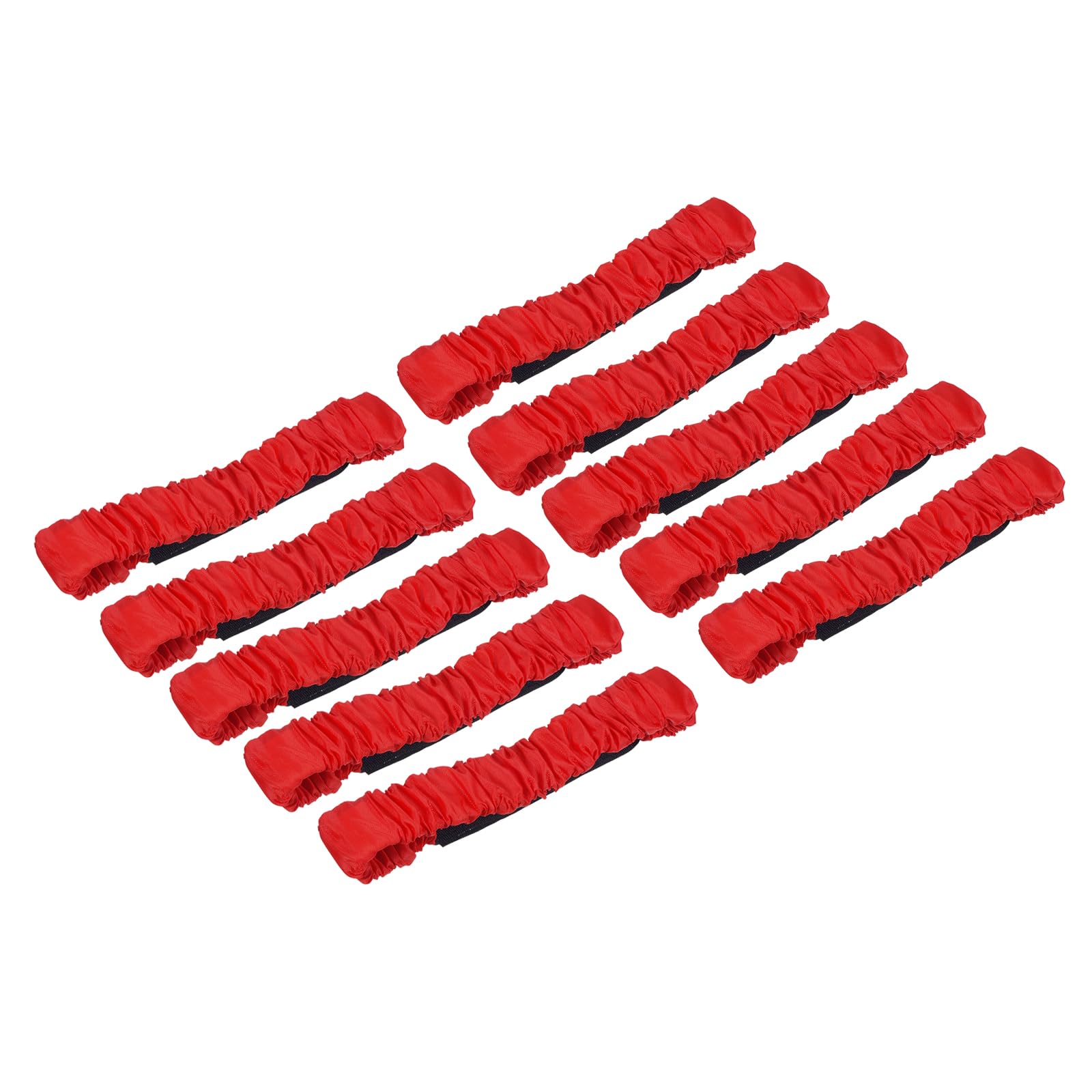 M METERXITY 10 Pack Elastic Tie - Adjustable Fastener Elastic Bands, Apply to 3 Legged Race/Team Building/Parties (Red)