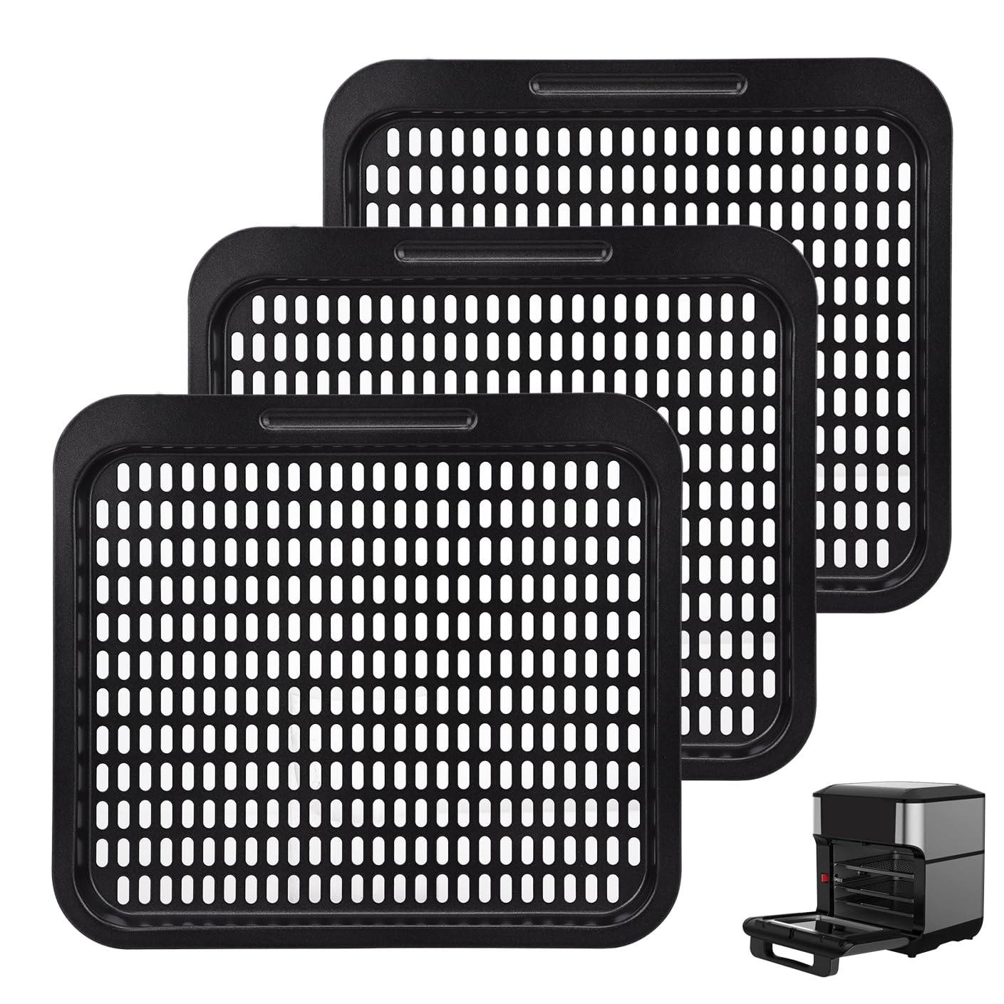 Photo 1 of 10 Qt Cooking Tray for Instant Vortex Plus10 Quart Air Fryer, 3 PCS Replacement Tray for Innsky 10.6 Qt Oven, Food Grade Nonstick Cooking Rack Parts Grill Pan Crisper Plate Accessories Dishwasher Safe