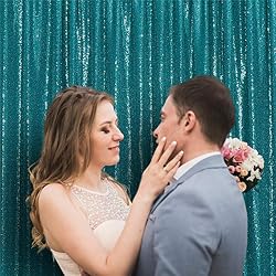 Eternal Beauty Teal Sequin Backdrop, 5x7 Ft Glitter