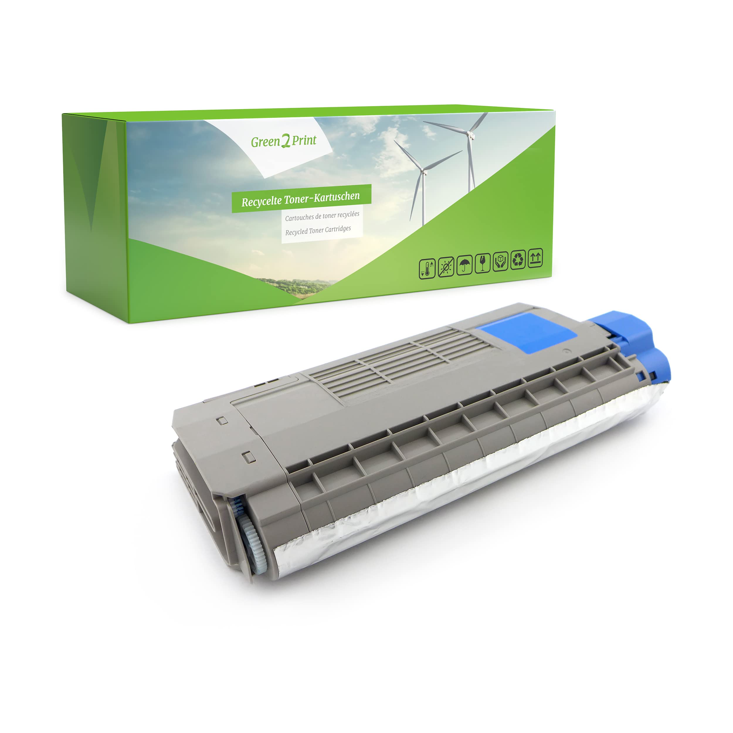 Green2Print Toner cyan 6000 pages replaces OKI 45396303 Toner cartridge for OKI MC760dnfax, MC760Dnvfax, MC760DN, MC770dnfax, MC770Dnvfax, MC770DN, MC780DFNFAX, MC780DFNVFAX, MC780DFN