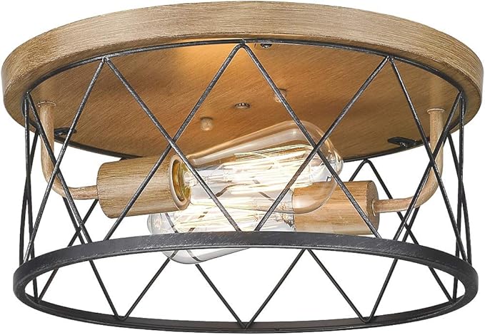 Odeums Flush Mount Light Fixture Farmhouse Outdoor Indoor Flush Mount Ceiling Lighting 2 Light Close To Ceiling Lights Amazon Com