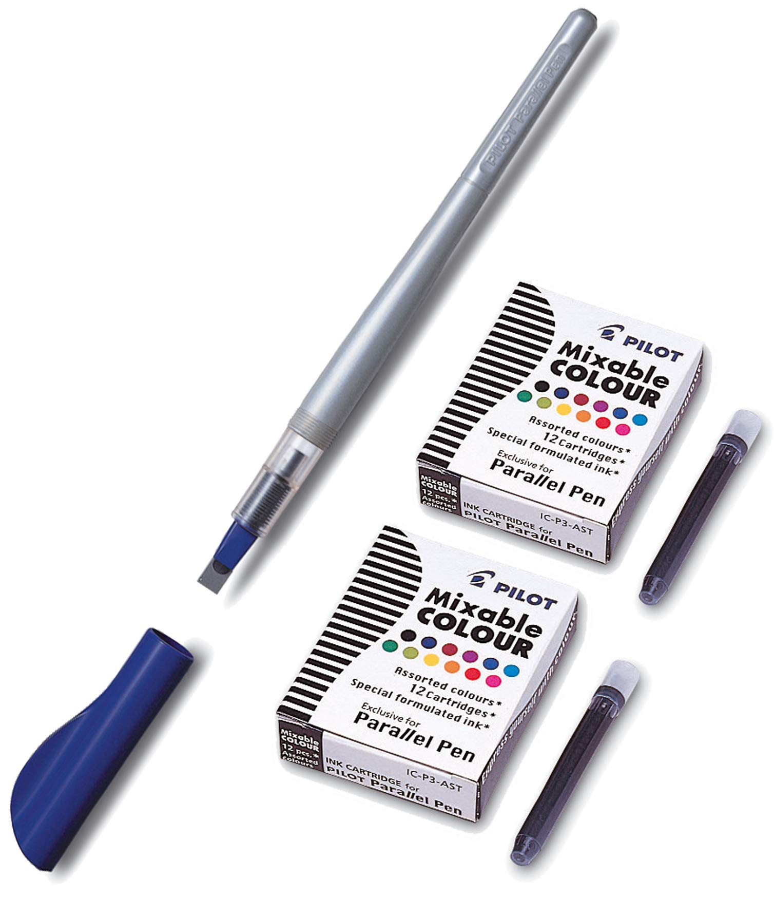 Pilot Calligraphy Fountain Pen Parallel Pen Refillable (6.0 mm + Cartridges)