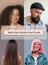 janelove Hot Comb Straightener 230°C LCD Anti Burn 80-230°C Wigs Beards view 5