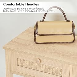 HOOBRO Rattan-Like Narrow Console Table with 2