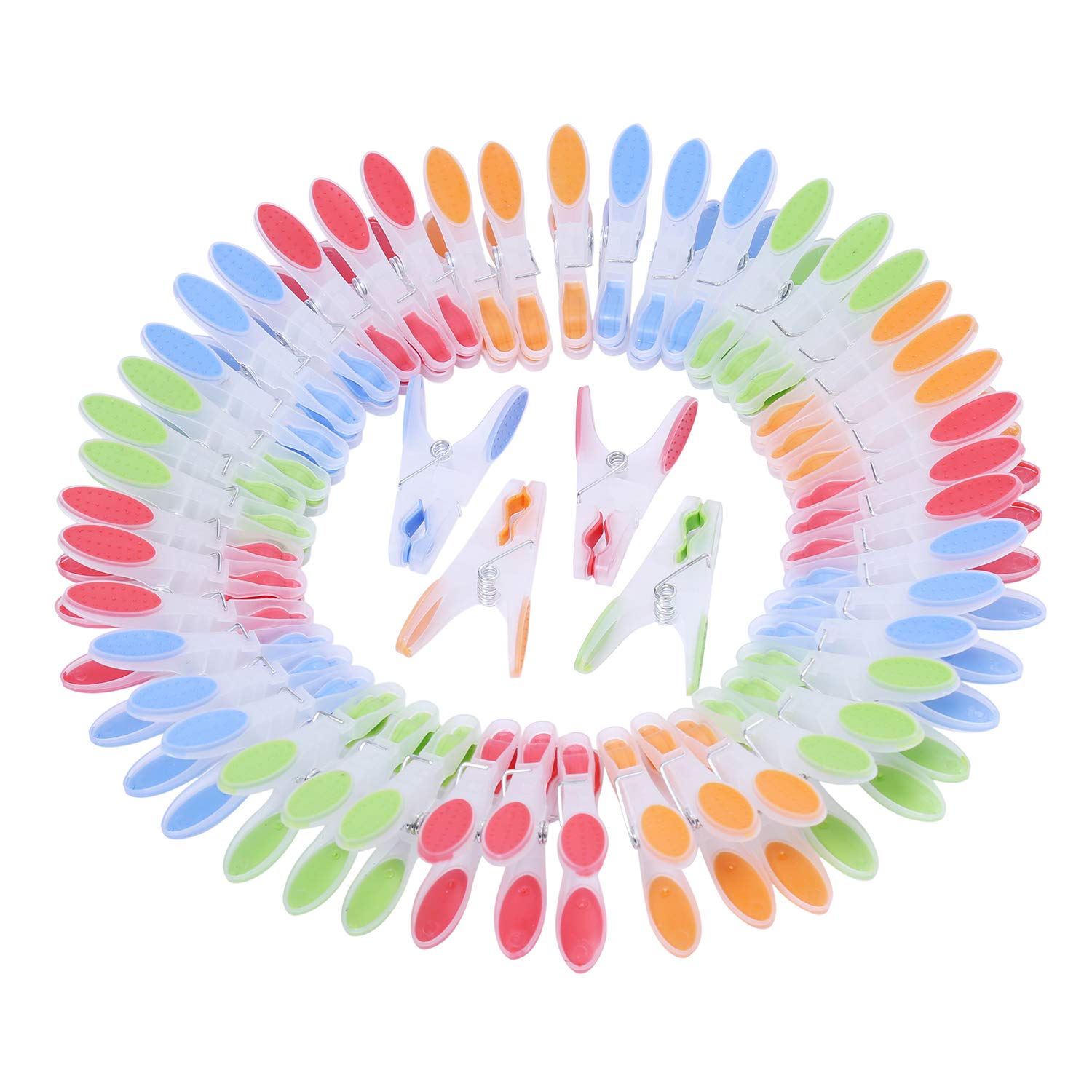 Kurelle 6 Dozen / 72 pcs Clothes Drying Strong Clips Laundry Home Pegs Windproof Clothes Pin Extra Large Non-slip Ergonomic Soft Rubber Grip Clothespins for Indoor Outdoor Washing Line Laundry Racks