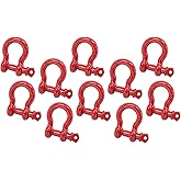 Mytee Products 5/8" Anchor Shackle Forged Carbon Steel w/Alloy Screw Pin WLL # 3.25 Tons (6,500 lbs)|Double Rust Protection Heavy Duty D Ring Shackle for Towing, Rigging & Vehicle Recovery (10 Pack)