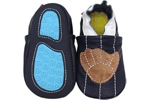 Carozoo Unisex Baby Toddler Soft Rubber Sole Leather Slippers Outdoor Shoes