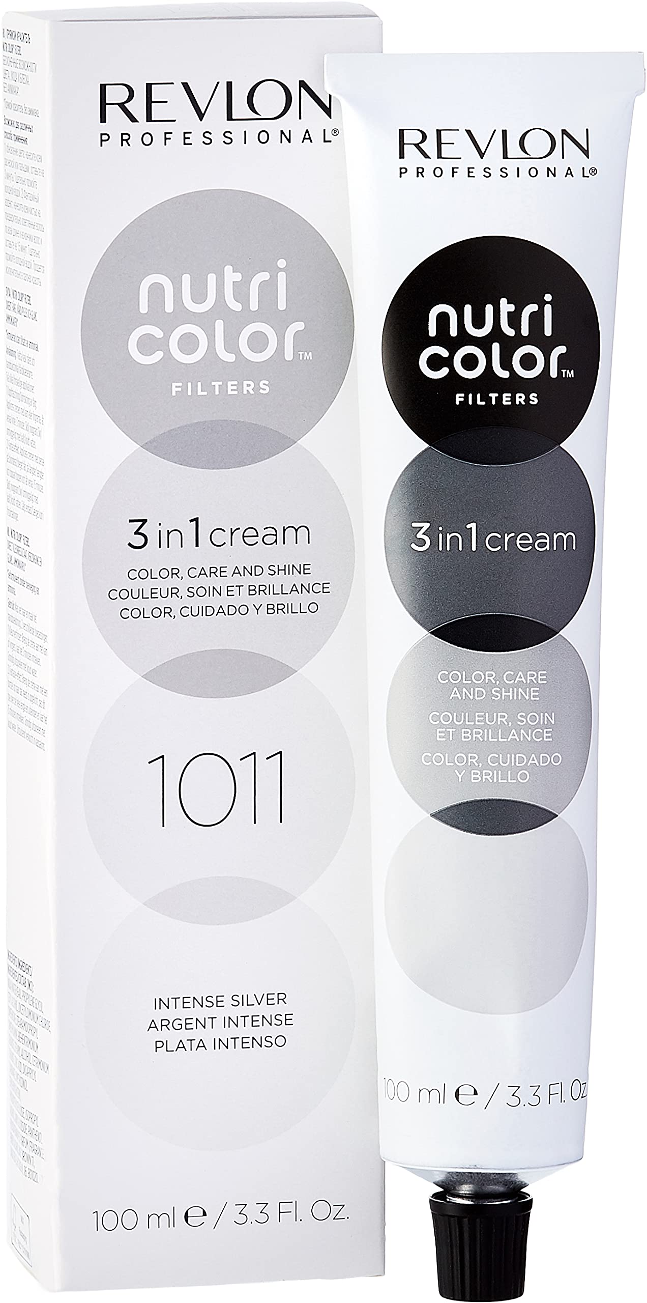 REVLON PROFESSIONAL Nutri Color Filters, Metallic Semi-Permanent Hair Color, 1011 Intense Silver, 100 ml