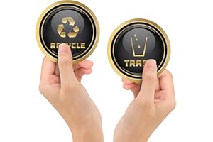 VINYL FRIEND Recycle and Trash Logo Sticker Decal Set - Elegant Look for Trash Cans, Containers, and Walls - Laminated UV Protected Vinyl Decal (Gold, XSmall)