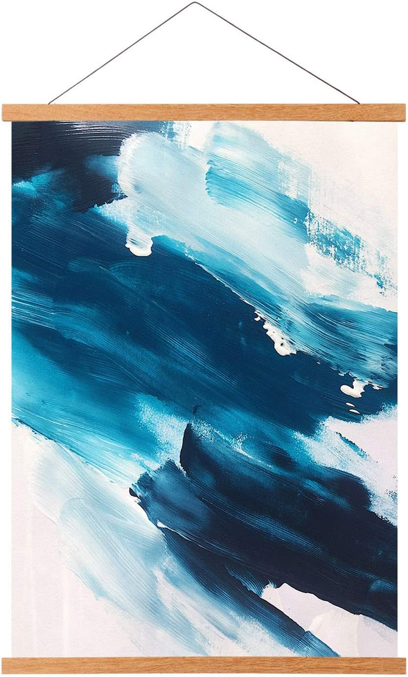 Wall Décor - FALAMON Magnetic Poster Hanger Frame, 13x19 13x18 13x17 Teak Wood Magnet Poster Frame for Posters, Prints, Photos, Pictures, Maps, Scrolls, and Canvas Artwork