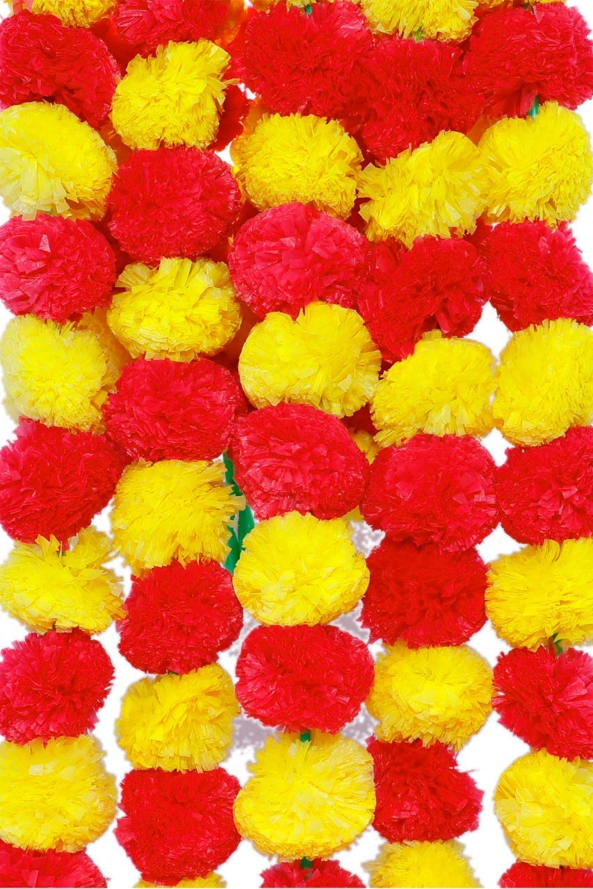 Buy Liberosis Artificial Marigold Flower Garlands For Decoration