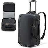 Fanwoli Rolling Vacuum Backpack Travel with One-Button Compression, Expandable Carry-On Suitcase Luggage, Approved TSA Lock & Water-Proof Laptop Compartment for Outdoor/Family/Business Trips