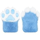ZFKJERS Cosplay Animal Extended Fluffy Plastic Claws for Cat Fursuit Paws Gloves Adults Costume Accessories Set