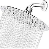 NearMoon Rain Shower Head, Ultra-Thin Design-Pressure Boosting, Awesome Some Experience, High Flow Stainless Steel Rainfall Head (8 Inch,Chrome Finish)
