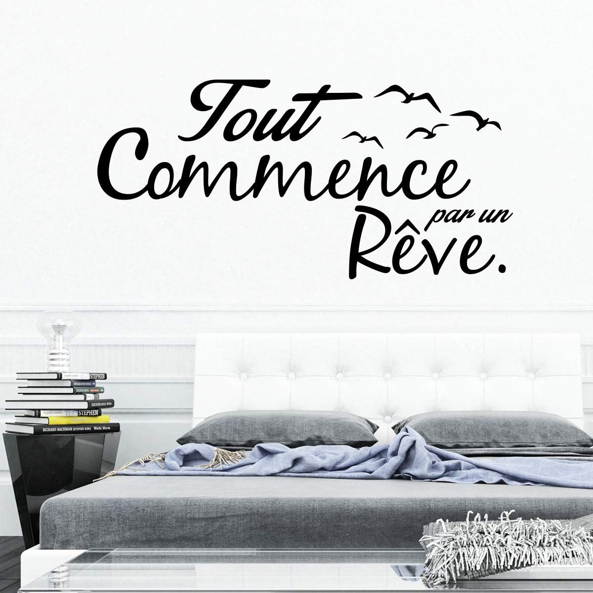 Ambiance-Live Sticker Everything Starts with a Dream Black, 55 x 110 cm - Image 3