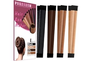 FORESRUM 4 Pcs Magic Donut Hair Accessory - Ballet Bun Maker for Women and Kids