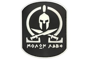 Morton Home Molon Labe Fastener Patch | Airsoft Paintball Tactical Military Rubber Badges PVC Rubber 3D Morale (White)