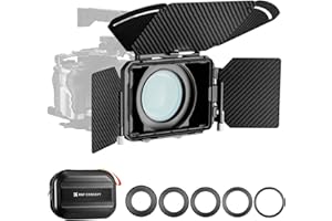 K&F CONCEPT Nano-X PRO Mini Matte Box with Carbon Fiber Top Flag Side Flap, Come with 4x5.65'' Square Filter Trays and 67/72/