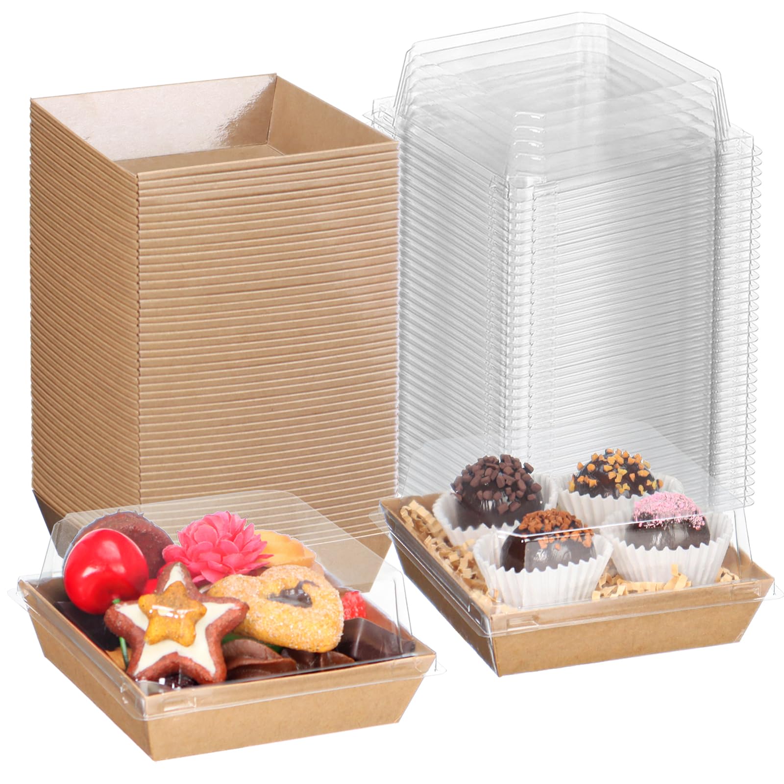 Photo 1 of TMLQPACK 100Pack 4Inches Charcuterie Boxes with Chocolate Covered Strawberries Boxes