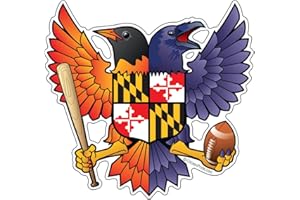 CITIZEN PRIDE Birdland Baltimore Raven and Oriole Maryland Crest 4.85x4.75 inches Sticker Decal die Cut Vinyl - Made in USA
