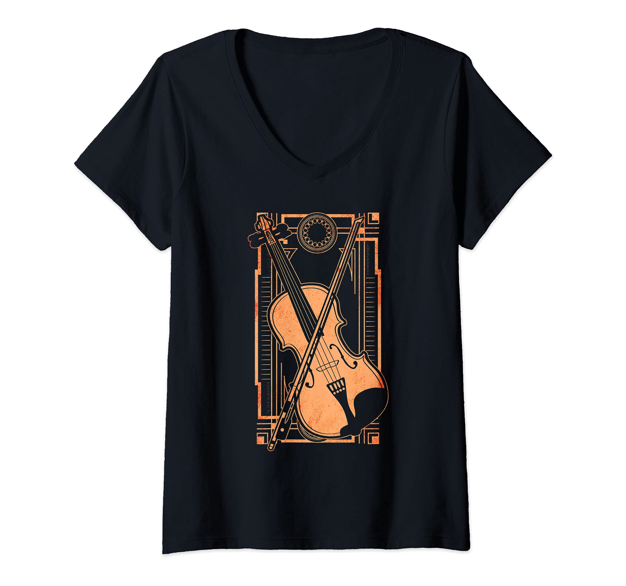 Womens Violinist Violin Player V-Neck T-Shirt — image 1