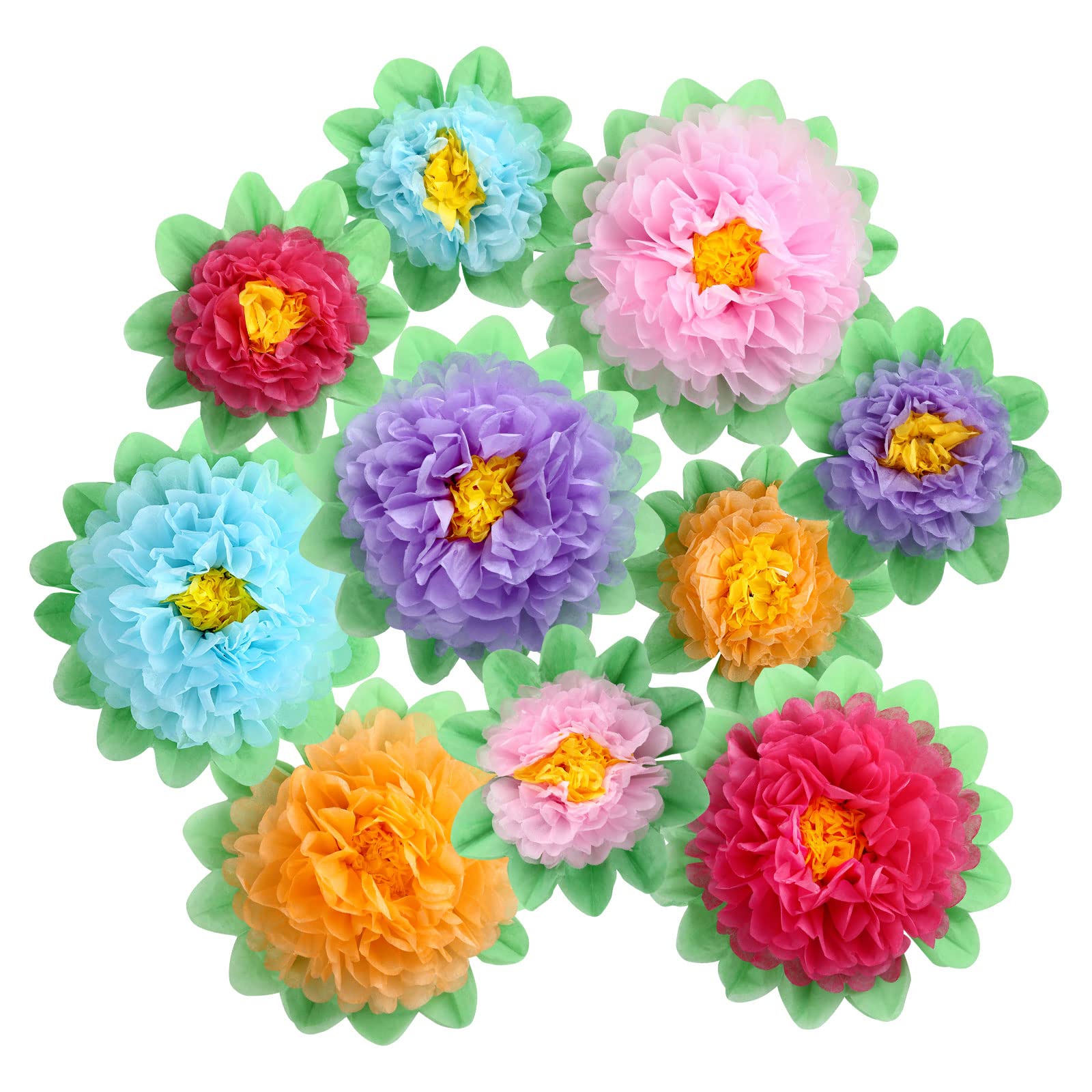 LIHAO 10 PCS Tissue Paper Flowers Pom Poms Hanging Flower Balls for Party Decoration Baby Shower