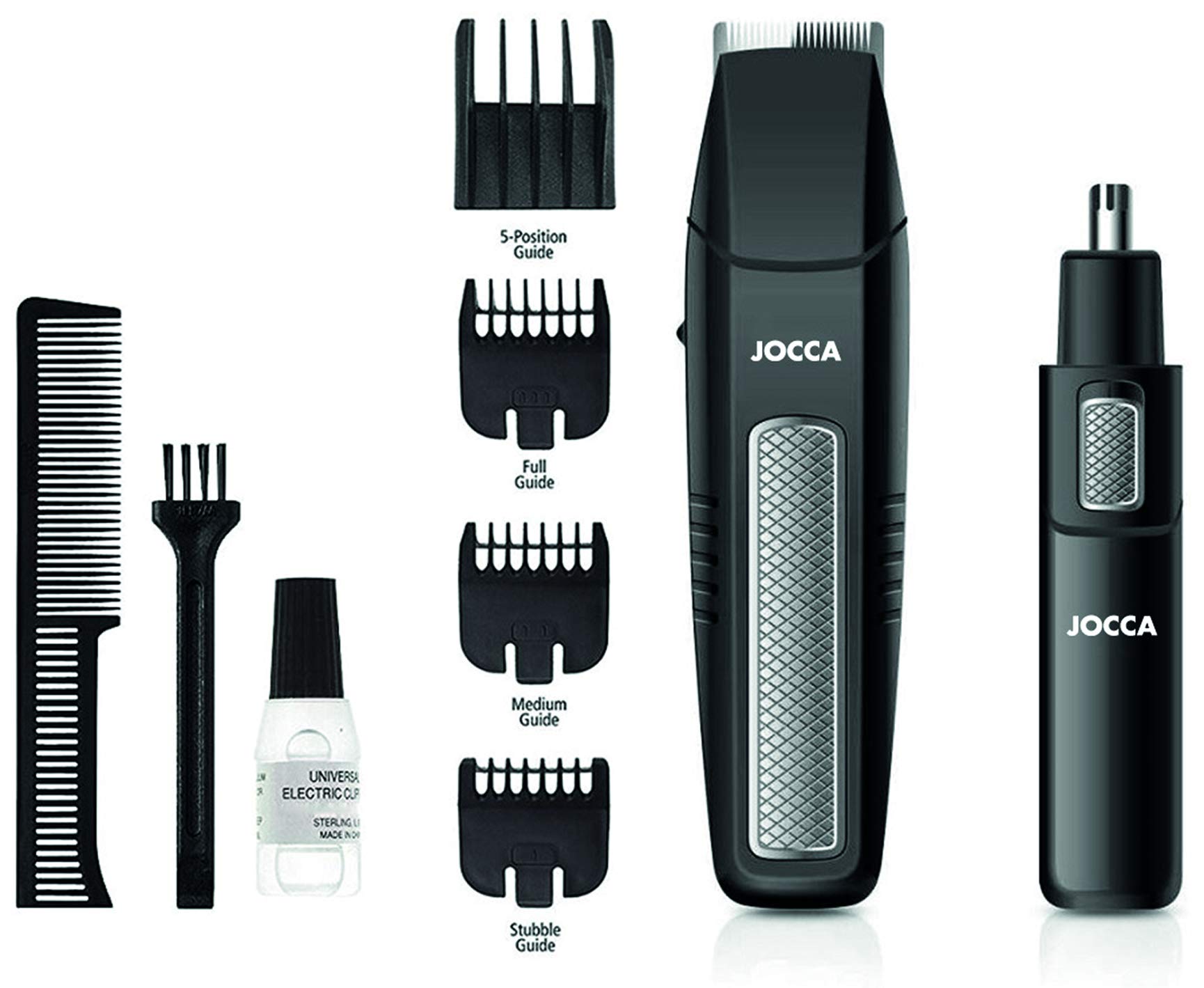JOCCA Hair, Nose and Ear Trimmer - Black and Silver