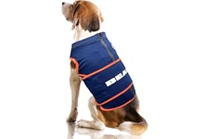 PETS FIRST NFL Chicago Bears Dog Anxiety Shirt Calming Soothing Solution Vest, for Dogs & Cats with Anxiety, Fears, Fireworks, Loud Noises, Dark, Lonely Keeps Dogs Calm and Feeling Safe, Relaxing Jacket, Medium
