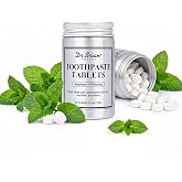 Dr.Brian 5% Nano Hydroxyapatite Toothpaste Tablets, Fluoride Free, 62 Count | Xylitol Chewable Toothpaste Tabs, Plastic-Free, Mint, Travel Friendly