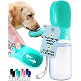 MalsiPree Portable Dog Water Bottle - 19 Oz, Blue - Leak-Proof Water Bowl Dispenser with Lock for Hiking, Travel & On-The-Go