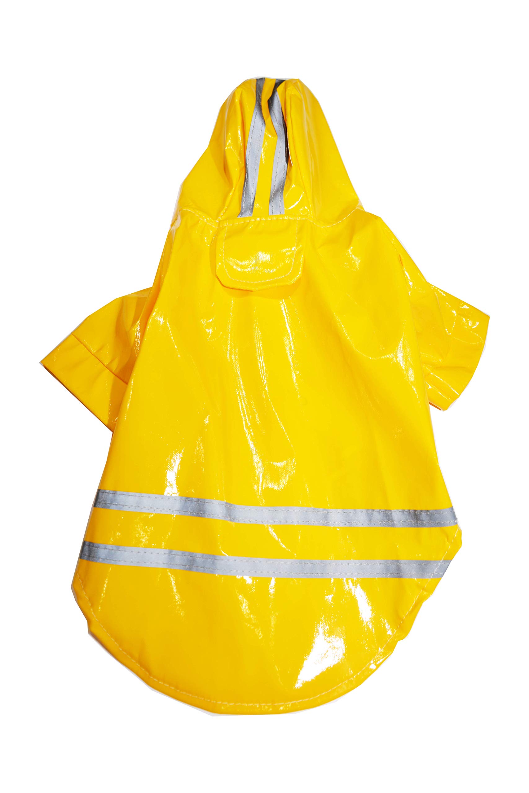 Cutie Pet Dog Raincoat Waterproof Coats for Dogs Lightweight Rain Jacket Breathable Rain Poncho Hooded Rainwear with Safety Reflective Stripes (L, Yellow)