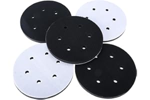 Patioer 5 Pack 6 Inch 6 Hole Hook and Loop Soft Sponge Interface Buffer Pad Sanding Disc Cushion Backing Pads for Polishing a
