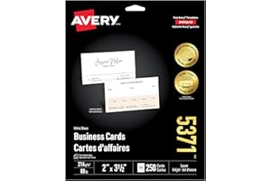 Avery Printable Micro-Perforated Business Cards with Sure Feed Technology, 2" x 3.5", Double Sided Printing, Matte White Card